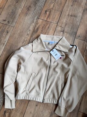 Champion Beige Zip-Up Bomber Jacket